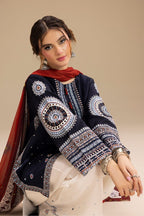 SR-RR610 Unstitched Heavy Embroidered Dhanak Suit With Digital Printed Monar Dupatta