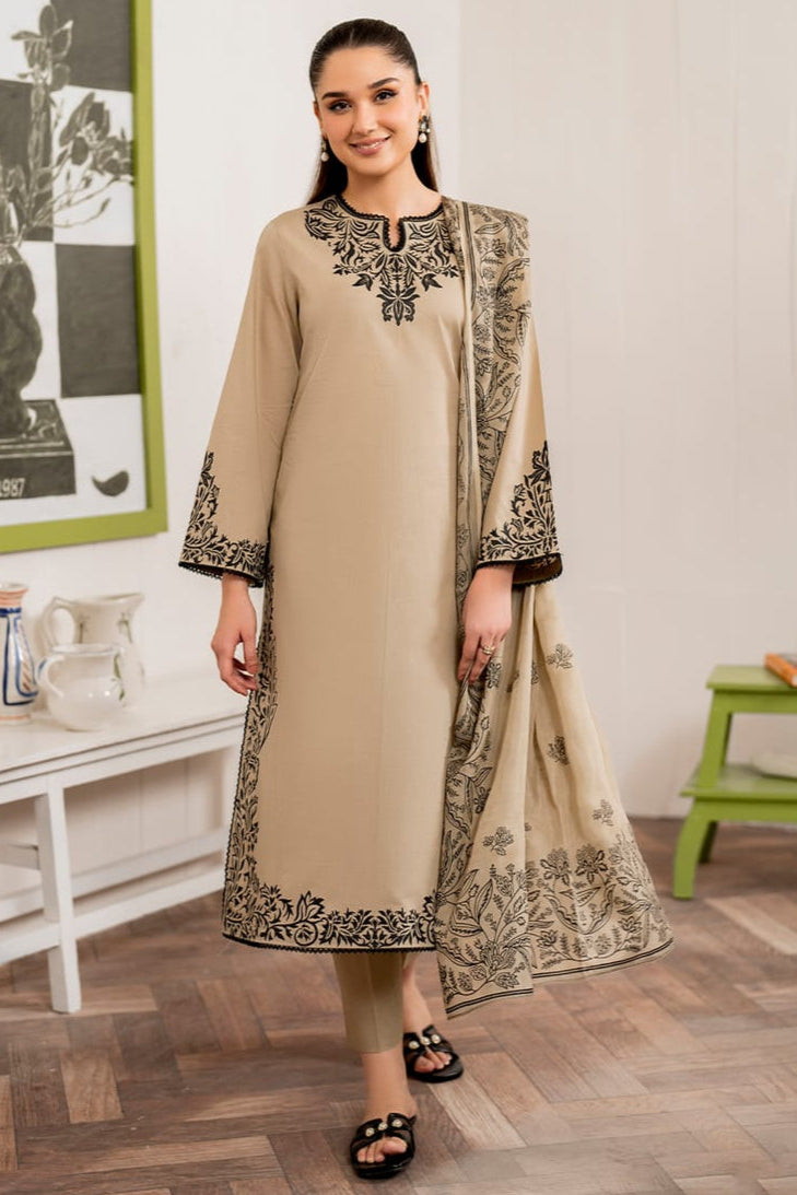 SR-SPL746 Unstitched Embroidered Dhanak Suit 3pc With Digital Printed Woolen Shawl