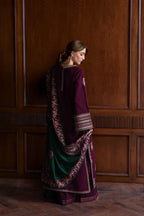 SH-BT 2900 - 3 Piece Unstitched Embroidered Dhanak Fabric With Dhanak Shawl