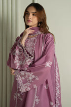 SH-CS-900 3 Piece - Unstitched Fully Embroidered Dhanak Fabric Embroidered Shawl