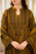 SH-MB-100 3 Piece - Unstitched Fully Embroidered Dhanak Fabric with Dhanak Shawl