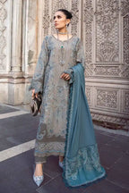SH-IZ-775 3 Piece - Unstitched Fully Embroided Dhanak Fabric with Shawl