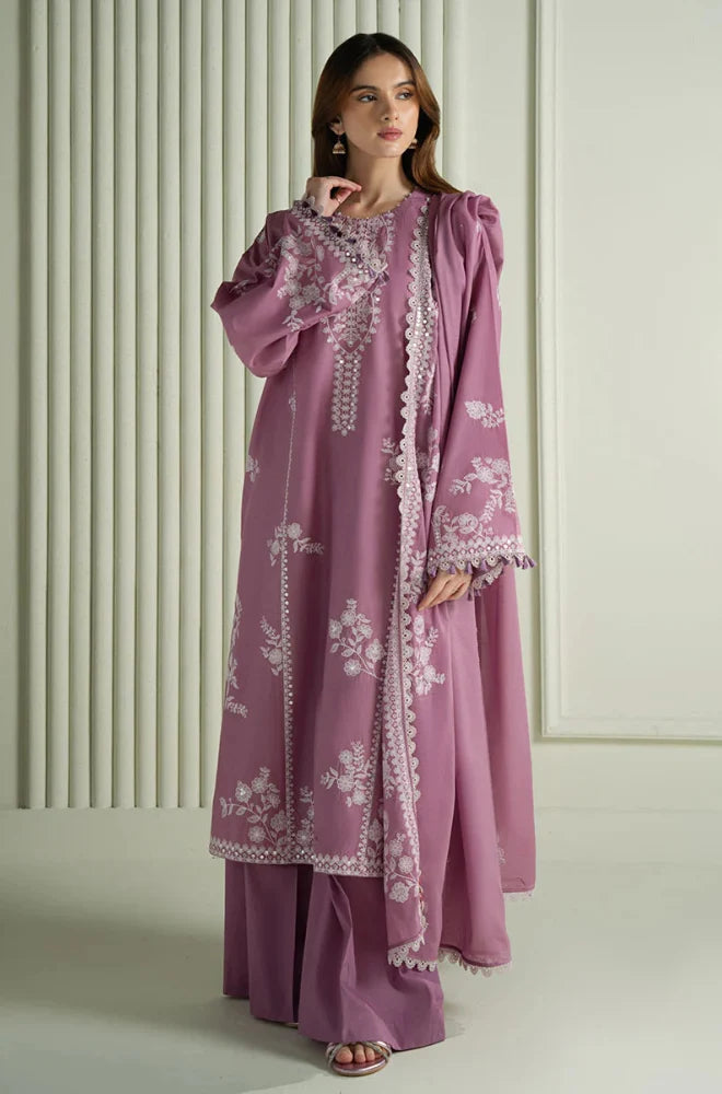 SH-CS-900 3 Piece - Unstitched Fully Embroidered Dhanak Fabric Embroidered Shawl
