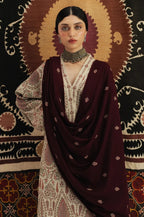 SH-ZS-3020 Dhanak Unstitched Fully Embroidered 3pc Suit With Fully Embroidered Shawl