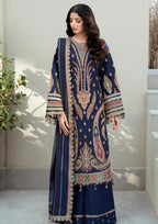 SH-JZ-2990 Dhanak Fabric - 3 Piece Unstitched Heavy Embroidered Dhanak Dress