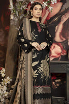 SR-1090 Unstitched Fully Embroided Dhanak Suit With Wool Shawl