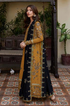 SY ZH-3060  3 Piece Unstitched Dhanak Embroidered Dress With Printed Dhanak Wool Shawl