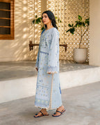 SR-QL1049 Unstitched Fully Embroided Dhanak Suit With Wool Shawl