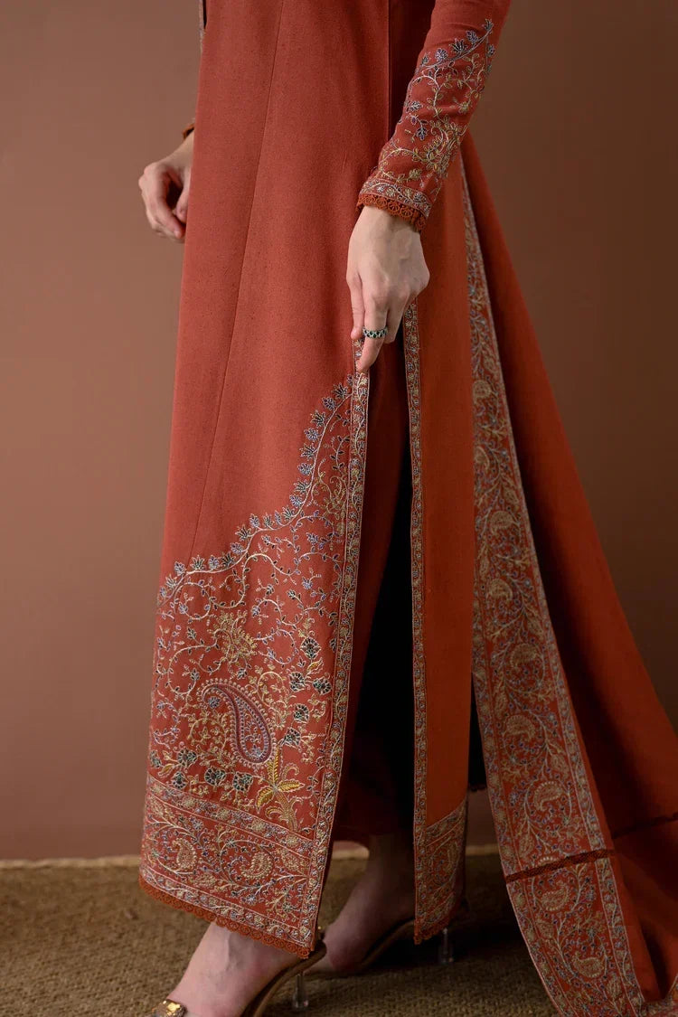 SH-BT-2880B 3 Piece Unstitched Embroidered Dhanak Fabric With Dhanak Shawl