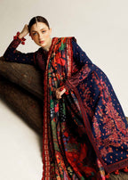 SR-HR570 Dhanak Embroidered Suit With Digital Printed Woolen Shawl
