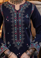 SR-AK905 Dhanak Embroidered Suit With Digital Printed Woolen Shawl