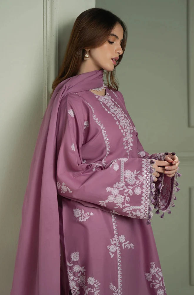 SH-CS-900 3 Piece - Unstitched Fully Embroidered Dhanak Fabric Embroidered Shawl