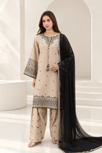 SH-BT 2985 Dhanak Fabric - 3 Piece Unstitched Embroidered Dress With Dhanak Shawl