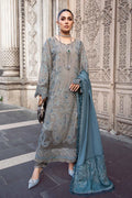 SH-IZ-775 3 Piece - Unstitched Fully Embroided Dhanak Fabric with Shawl