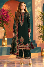 SH-JZ-999 Unstitched Fully Embroided Velvet Suit with Chiffon Dupatta