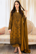 SH-MB-100 3 Piece - Unstitched Fully Embroidered Dhanak Fabric with Dhanak Shawl