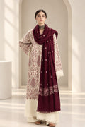 SH-ZS-3020 Dhanak Unstitched Fully Embroidered 3pc Suit With Fully Embroidered Shawl