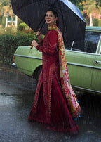 SR-MB550 Dhanak Embroidered Suit With Digital Printed Woolen Shawl