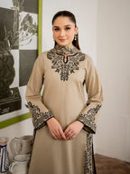 SR-SPL746 Unstitched Embroidered Dhanak Suit 3pc With Digital Printed Woolen Shawl