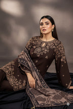 SR-BQ140 Dhanak Embroidered Suit With Digital Printed Wool Shawl